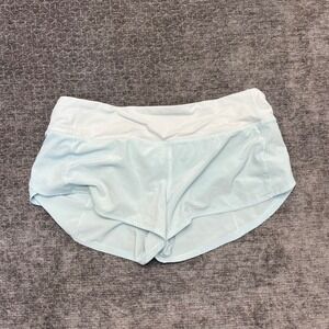 Lululemon Hotty Hot II Shorts Light Blue Dolphin Hem Zipper Pocket Size 6